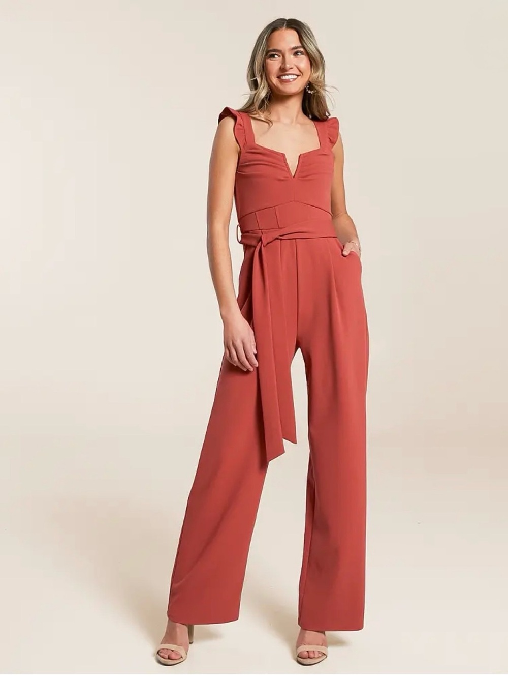 Ruffle V-Wire Jumpsuit